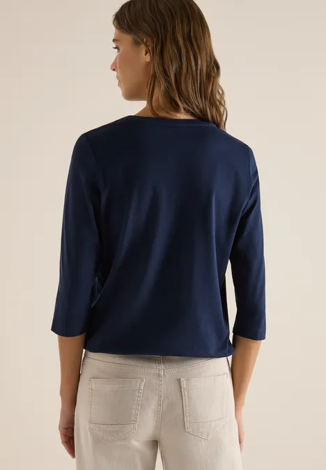 Shirt in Unifarbe universal blue