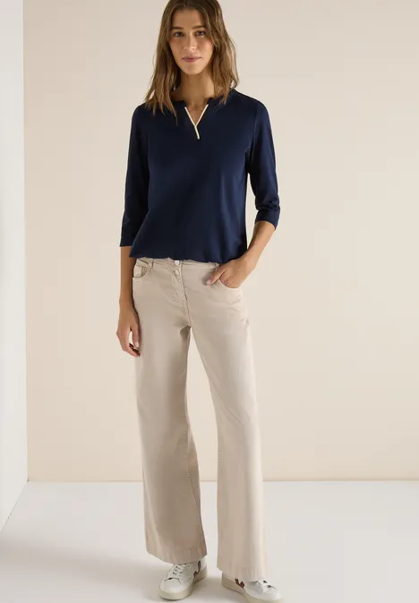 Shirt in Unifarbe universal blue