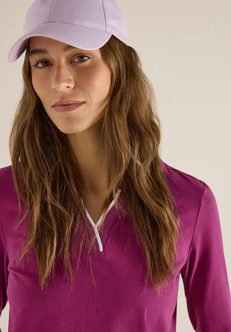 Shirt in Unifarbe magenta purple