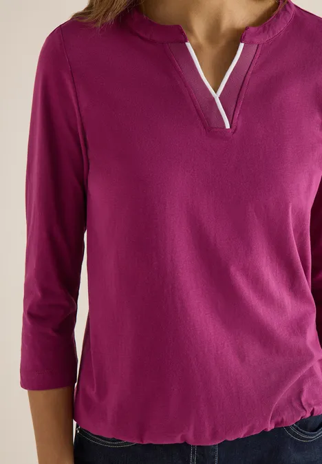 Shirt in Unifarbe magenta purple