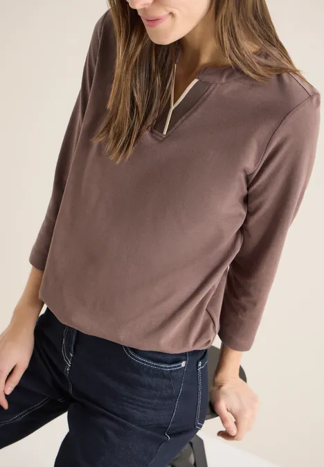 Shirt in Unifarbe urban taupe