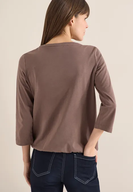 Shirt in Unifarbe urban taupe