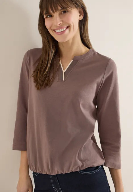 Shirt in Unifarbe urban taupe