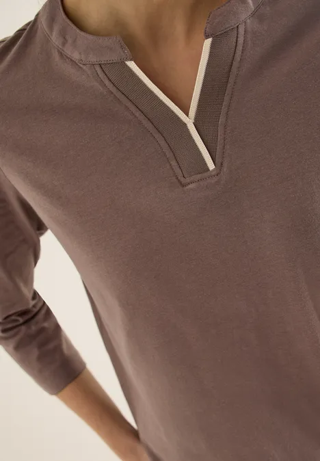 Shirt in Unifarbe urban taupe