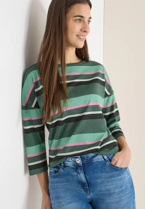 Gestreiftes Shirt khaki