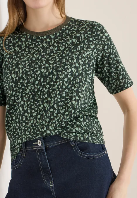 Shirt met patroon khaki