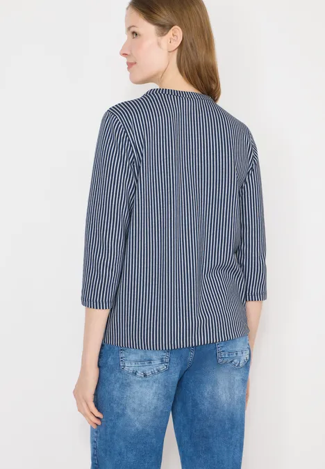 Gestreiftes Shirt sporty denim blue