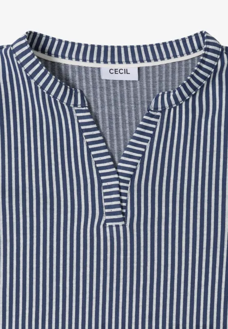 Gestreiftes Shirt sporty denim blue
