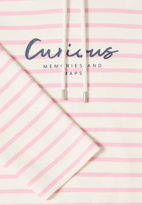 Sweat à capuche rayé light blush rose