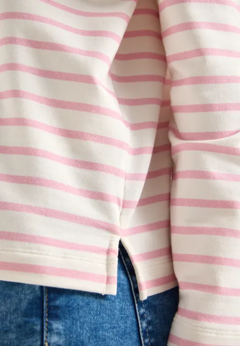 Sweat à capuche rayé light blush rose