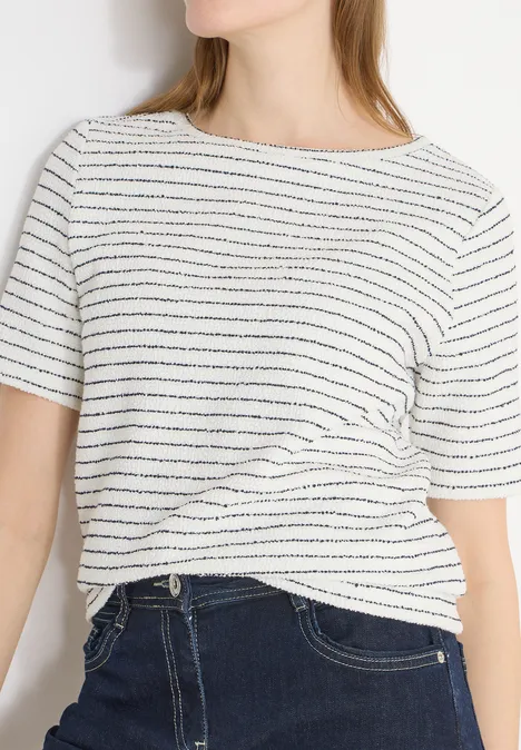 Gestreept shirt vanilla white