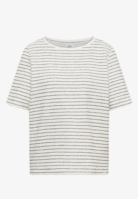 Gestreept shirt vanilla white
