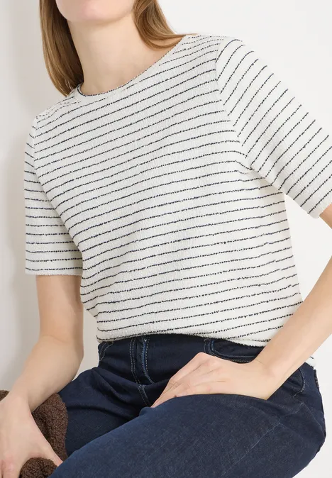 Gestreept shirt vanilla white