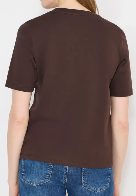 Shirt met print aan de voorkant macchiato brown