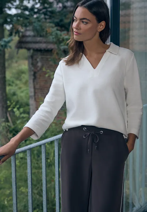 Polo structuré vanilla white