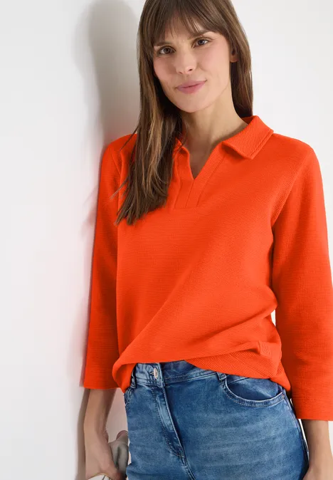 Struktur Poloshirt cherry tomato orange