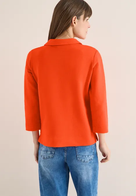 Struktur Poloshirt cherry tomato orange