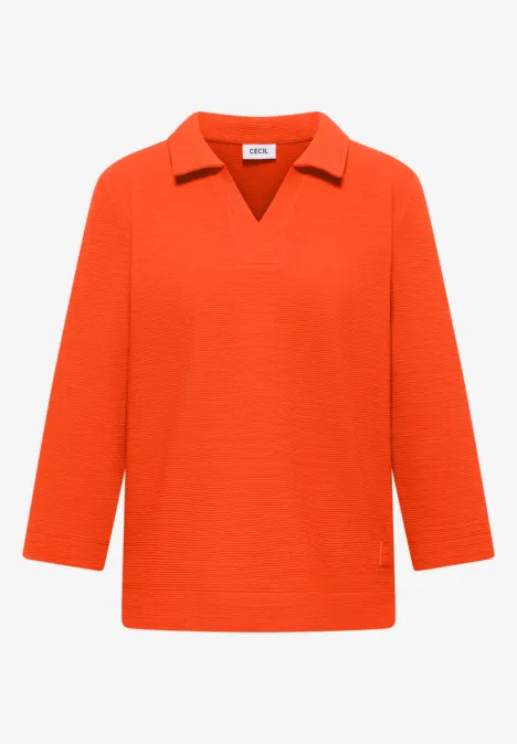 Struktur Poloshirt cherry tomato orange