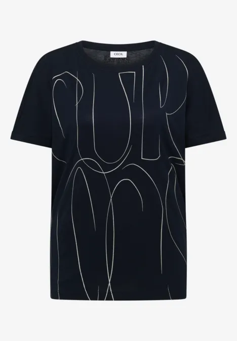 T-Shirt mit Folienprint universal blue