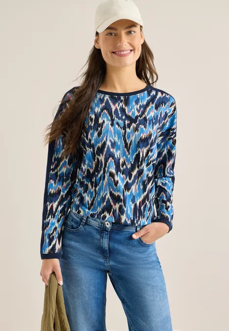 Gemustertes Shirt mit Tape universal blue Gemustertes Shirt mit Tape universal blue