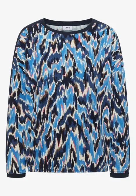 Gemustertes Shirt mit Tape universal blue Gemustertes Shirt mit Tape universal blue