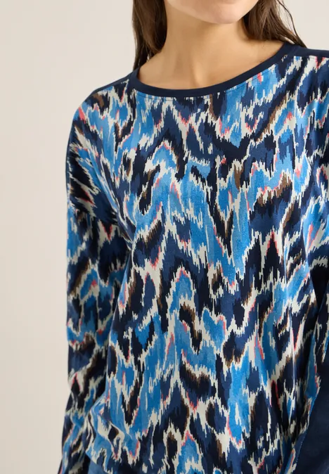 Gemustertes Shirt mit Tape universal blue Gemustertes Shirt mit Tape universal blue