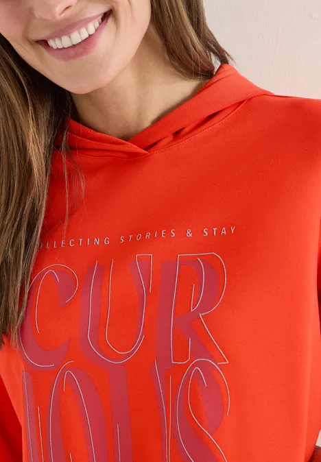 Hoodie Shirt mit Print cherry tomato orange