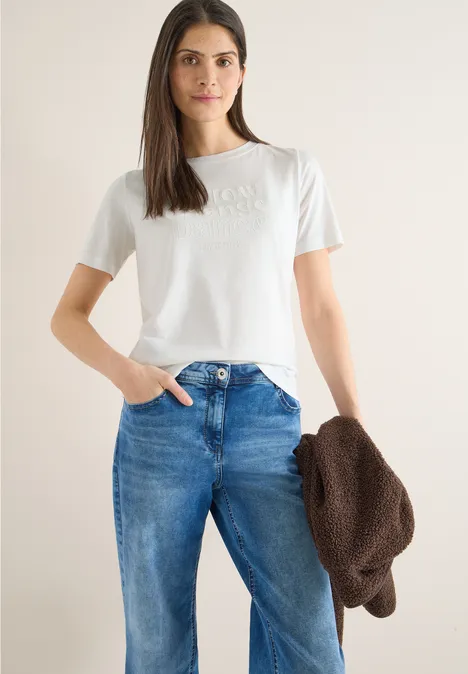 Shirt met print aan de voorkant vanilla white