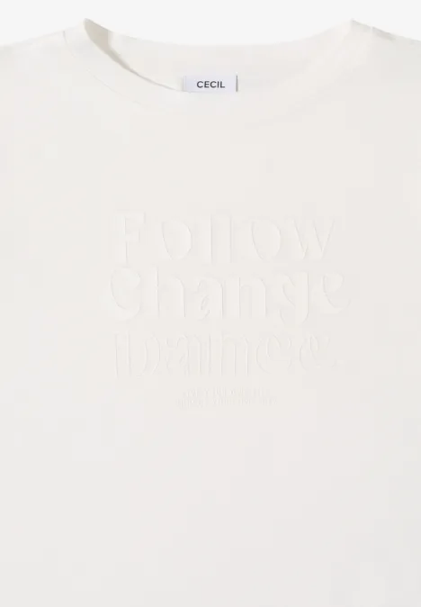 Shirt met print aan de voorkant vanilla white