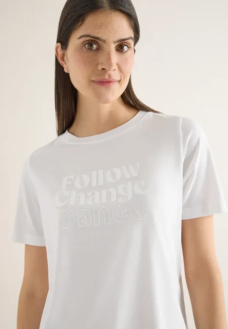 Shirt met print aan de voorkant vanilla white