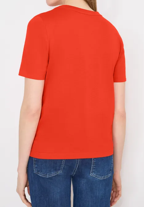 Shirt met print aan de voorkant cherry tomato orange