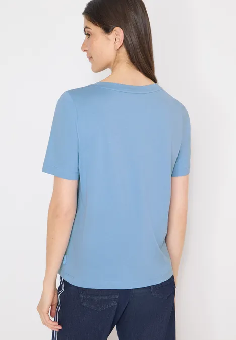 Shirt met print aan de voorkant cloud blue