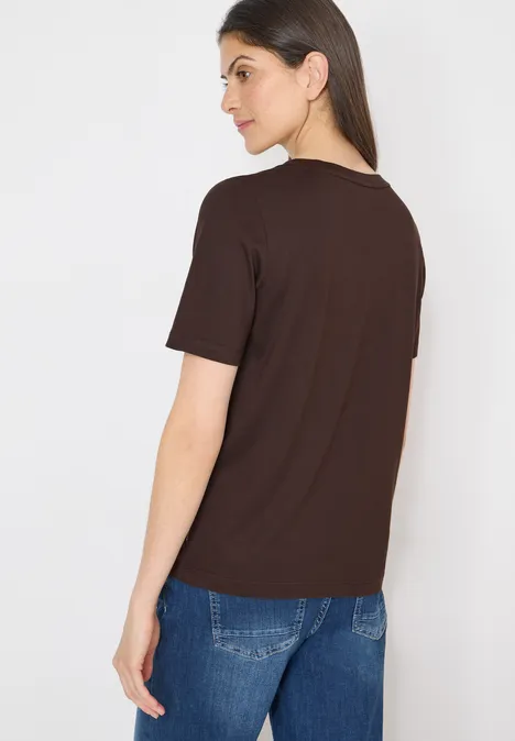 Shirt met print aan de voorkant macchiato brown