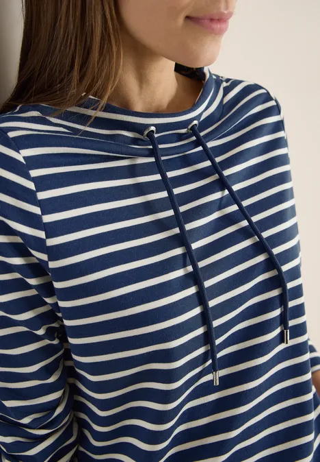 Gestreiftes Shirt sporty denim blue