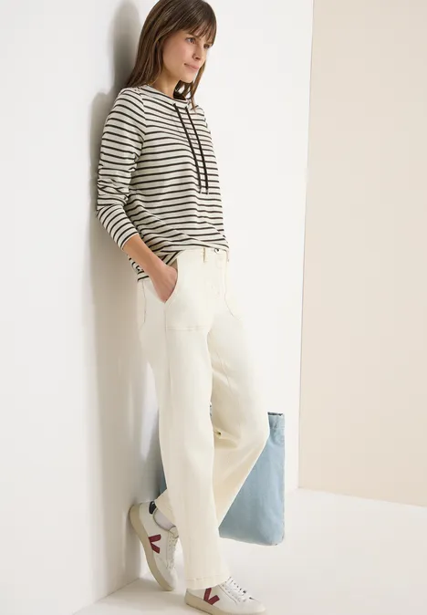 Gestreiftes Shirt macchiato brown