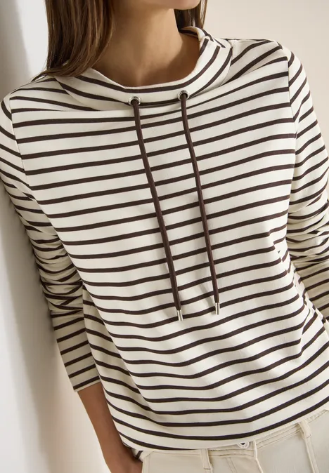 Gestreiftes Shirt macchiato brown