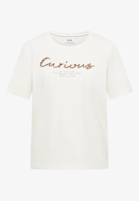 T-Shirt mit Frontprint vanilla white