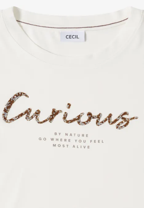 Shirt met print aan de voorkant vanilla white