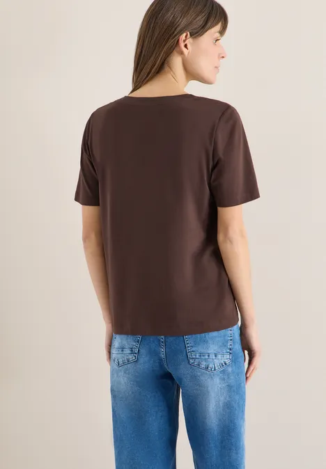 Shirt met print aan de voorkant macchiato brown