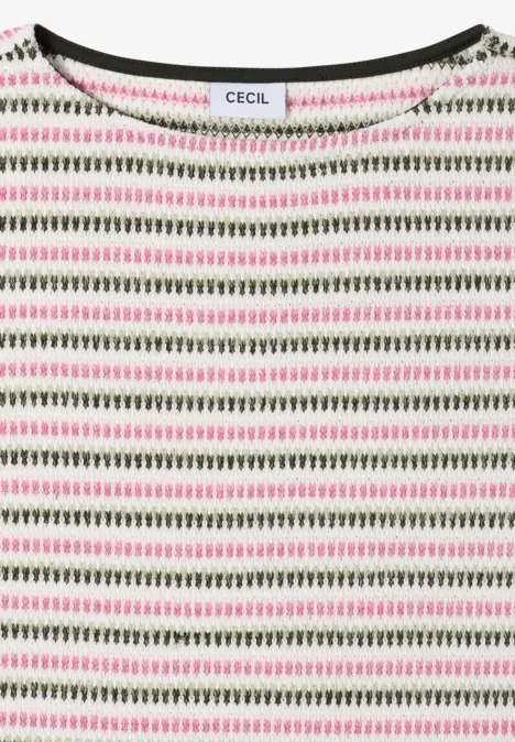 Gestreiftes Strukturshirt raw khaki