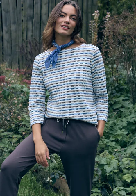 T-shirt à rayures sporty denim blue