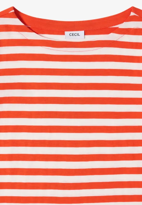 T-shirt de base rayé cherry tomato orange