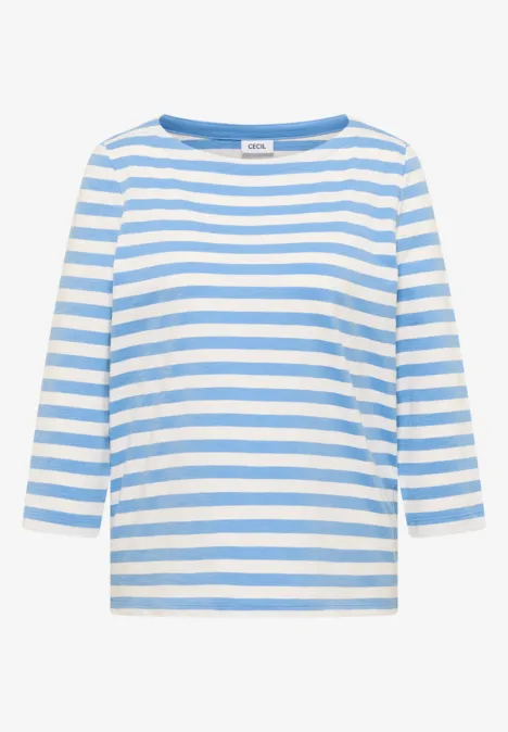 Gestreept basic shirt cloud blue