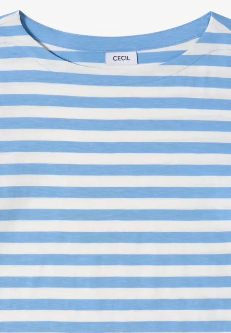 T-shirt de base rayé cloud blue