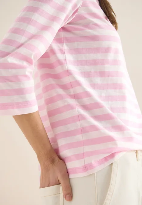 T-shirt de base rayé light blush rose