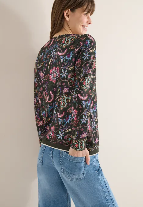 Gemustertes Shirt raw khaki