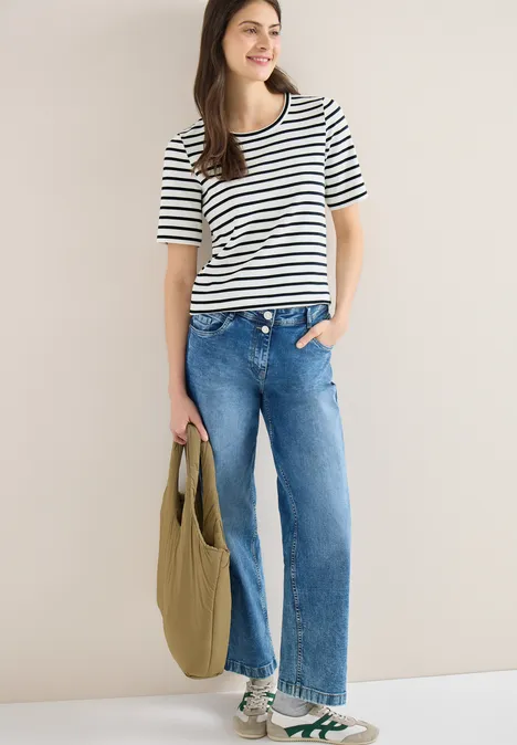 Gestreiftes T-Shirt universal blue