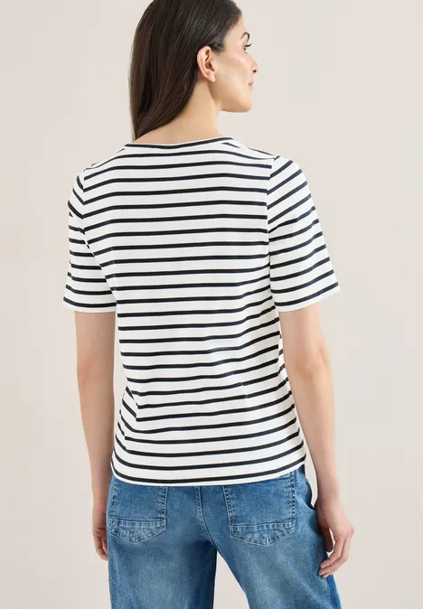 Gestreiftes T-Shirt universal blue