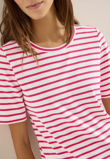 Gestreiftes T-Shirt beetroot pink Gestreiftes T-Shirt beetroot pink