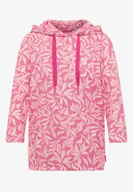 Two-Tone Hoodie-Shirt beetroot pink